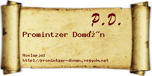 Promintzer Domán névjegykártya